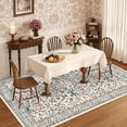 thumbnail image 2 of GlowSol 8'x10' Floral Area Rug Boho Washable Rug Non-Slip Low Pile Farmhouse Floral Carpet for Living Room Bedroom, Beige, 2 of 7