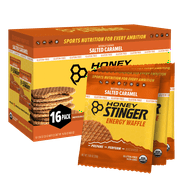 Honey Stinger Organic Energy Waffle Snack, Salted Caramel, Gluten Free, 1.06 oz, 16 Count-3packs