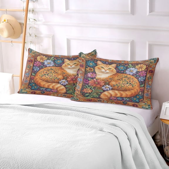 Pillow Case Plush Pillow Orange Cat Case standard size/King size/Queen size Bed Pillow Pillowcases