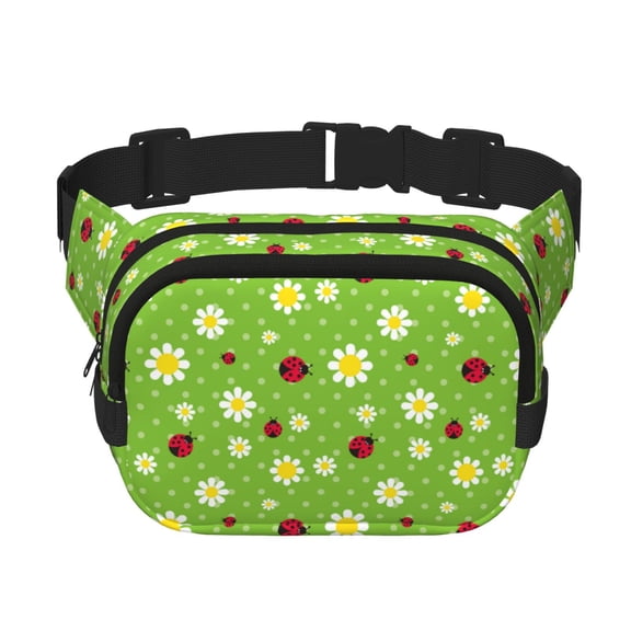 Easygdp Daisies And Ladybugs Fanny Packs for Women Men, Belt Bag, Fashion Crossbody Bags, for Workout/Running/Hiking