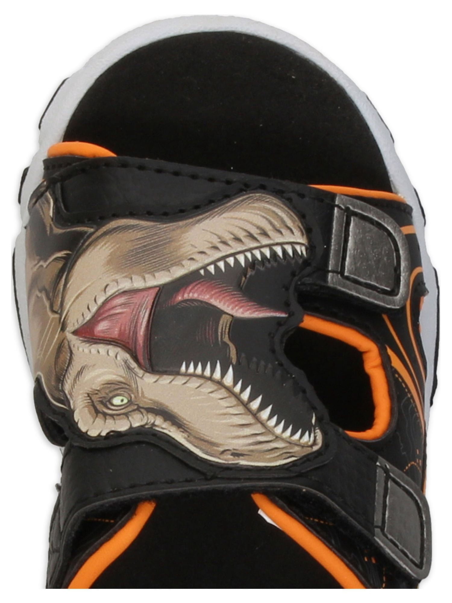 Jurassic World Unisex Kids Lighted Sport Sandals, Orange & Black, 7-12