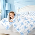 thumbnail image 4 of meiyoeat Blue Bowknot 7Pcs Queen Bedding For Kids Girls,Cute Ribbon Bows Bedding Comforter Set Queen For Bowtie Lovers,Reversible, 4 of 7