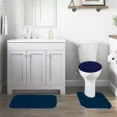 thumbnail image 2 of Gorgeous Home Linen Bathroom 6 Modern Solid Print 3-Count Navy Blue Polyester Bath Rugs, 18 x 28, Non-Slip Backing, 2 of 5