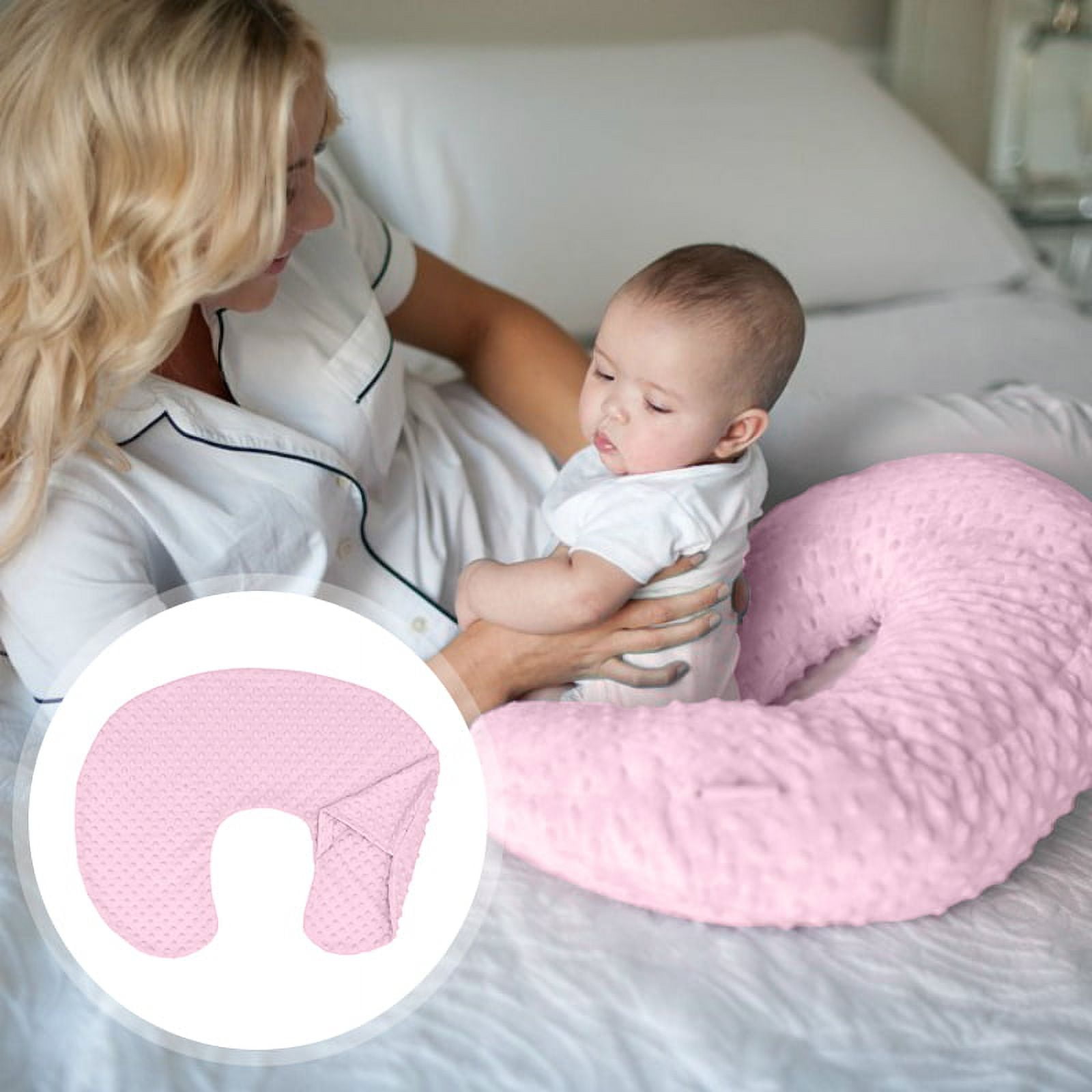 Amerteer 2 Pack Nursing Pillow Cover Plush Breastfeeding Pillow Slipcover Girl and Boy,Ultra Soft Snug Fits On Infant Nursing Pillow Infant Feeding Cushion Cover
