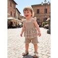 thumbnail image 2 of Loicainy 2Pcs Baby Toddler Girl Summer Clothes 6 12 18 24 Months 2T 3T 4T Fly Sleeve Plaid Print Tops Shorts Outfits, 2 of 8
