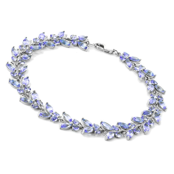 Galaxy Gold 7.8 CTW 14k Solid White Gold Butterfly Bracelet Tanzanite