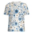thumbnail image 5 of Floral Colorful Flower T Shirts Basic T-Shirt Short Sleeve Ladies Tee Shirt Summer Graphic Clothing, 5 of 6