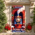 thumbnail image 2 of Colorful Design Holiday Banner Christmas Decoration Train Scene Decor Celebration Backdrop Believe Sign for Holiday Party Indoor Festive Gathering, 2 of 9