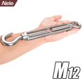 thumbnail image 2 of Turnbuckle Alele M12, de acero inoxidable 304, gancho y ojal, paquete de 2, 2 of 7