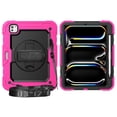 thumbnail image 5 of SaniMore for iPad Pro 11 2024 Case, 3 Layers Multi-Functional Cover with Pencil Holder Shoulder & Hand Strap 360° Rotatable Kickstand Shockproof Protective Shell, Rose, 5 of 11