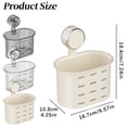 thumbnail image 3 of ZOURIH 2 Pcs Suction toothbrush Holder,Powerful toothpaste toothbrush Suction Cup,Self-draining Shower Razor Holder,Shower toothbrush Holder for Wall,Kitchen Tableware Holder,Beige, 3 of 4