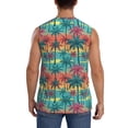 thumbnail image 4 of Bixox Men's Hawaii Palms Printed Shirt Sleeveless Fitness Tank Top-3X-Large, 4 of 7