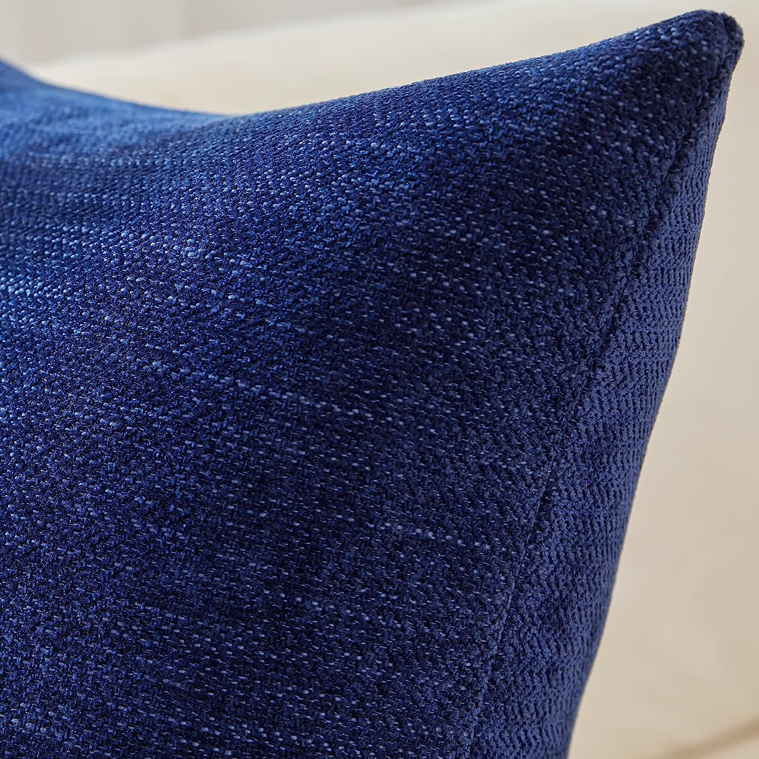 Pillow case 20x20 inches, set of 2 navy blue pillowcases, sofa