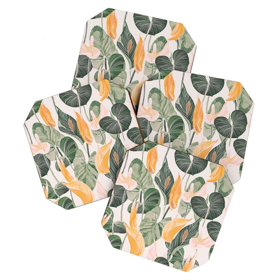 Society6 Gale Switzer Lush Lily Autumn Set of 4 Coasters