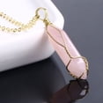 thumbnail image 6 of Lancharmed 14K Gold Plated women's Necklaces Natural Stone Hexagonal Pillar Pink Crystal Pendant Necklace Sister Birthday Gifts, 6 of 8