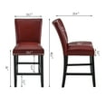 thumbnail image 3 of JESONVID Counter Height Bar Stools Set of 2, 38"H Solid Wood Counter Stools Barstools Chairs with Upholstered Back for Bar Kitchen Restaurant, Red, 3 of 8