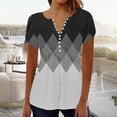 thumbnail image 2 of Delayuji Women's Casual Pleated Round Neck Cardigan Short Sleeve Loose T Shirt Shirt Summer Top Gray Xl Polyester,Spandex Short Sleeve Shirts for Women, 2 of 5