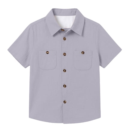 TBWNWG Classic Design Long Sleeve Casual Shirt for Boys Comfortable Daily Wear Top Sizes 11-12 Years