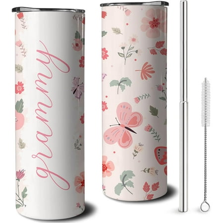

Grammy Tumbler With Straw and Lid Stainless Steel Grandma Tumbler Coffee Cup for Nana Birthday Mother s Day Gifts for Granny Mimi Gigi