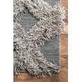 thumbnail image 3 of nuLOOM Francene Diamond Trellis Shag Area Rug, 7' 6" x 9' 6", Silver, 3 of 4