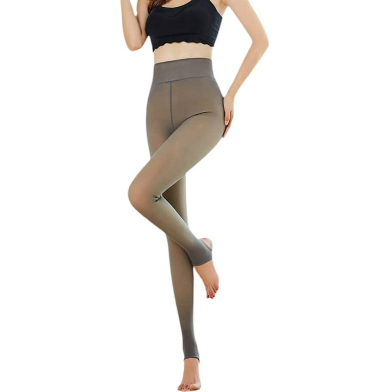Plush Lined Crop Tights, Comfy Thermal High Waisted Elastic Leggings Pants,  Women's Stockings & Hosiery