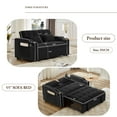 thumbnail image 4 of TOSEE 55" Modern Velvet Pull-Out Sofa Bed with USB Port & Swivel Phone Stand - Adjustable Back 3-in-1 Convertible Loveseat Sleeper for Living Room, Apartment, Black, 4 of 8