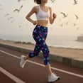 thumbnail image 4 of SwiftWear Women's Delicate Butterfly Printed Yoga Capri Leggings Stretch Comfort | Versatile Workout & Casual Wear S-3XL​, 4 of 8