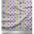 thumbnail image 1 of Soimoi Gray Cotton Cambric Fabric Stripe & Freesia Floral Print Fabric by the Yard 56 Inch Wide, 1 of 3