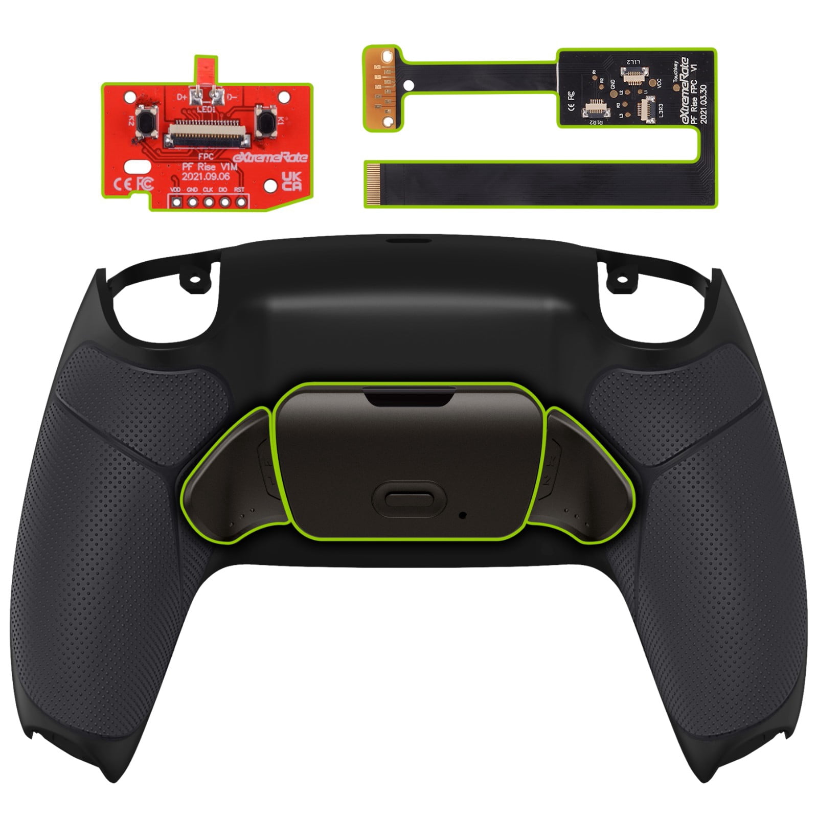 eXtremeRate Black Rise 2.0 Remap Kit Upgrade Board Back Shell Buttons for PS5 Controller BDM-010/020