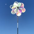 thumbnail image 4 of In the Breeze 2665 — 13.5 Inch Iridescent Double Flower Spinner - Outdoor Garden Décor, 4 of 5
