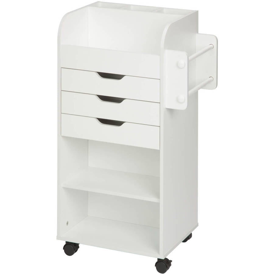 HoneyCanDo Craft Storage Cart with Rollers, White