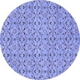 thumbnail image 1 of Ahgly Company Machine Washable Indoor Round Abstract Blue Modern Area Rugs, 6' Round, 1 of 4