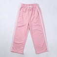 thumbnail image 6 of OSOLU Toddler Girls Sweatpants Drawstring Wide Leg Loose Teen Sweat Pants Cargo Side Striped Casual Pants With Pockets 6 14Y Stylish Dailywear, 13-14 Years, 6 of 8