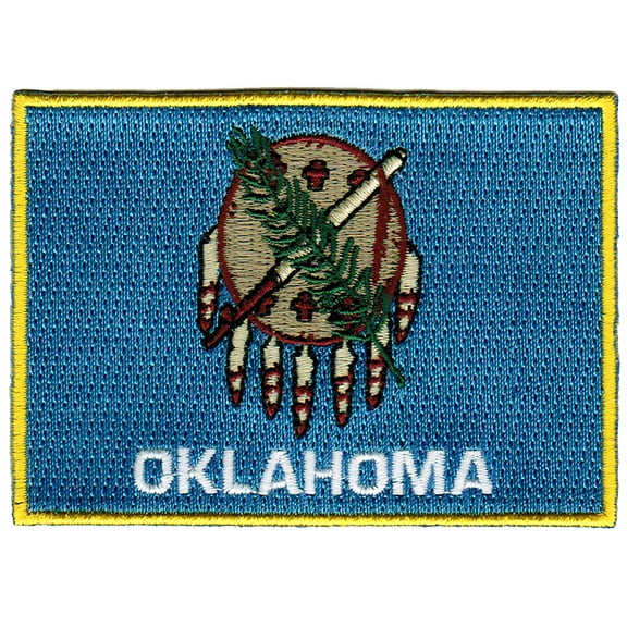 Oklahoma Embroidered Iron-On Flag Patch