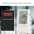 thumbnail image 2 of Linyer Home Office Hotel Digital Display Desktop Hygrometer Electric Temperature Humidity Meter Weather Station Clock White, 2 of 4