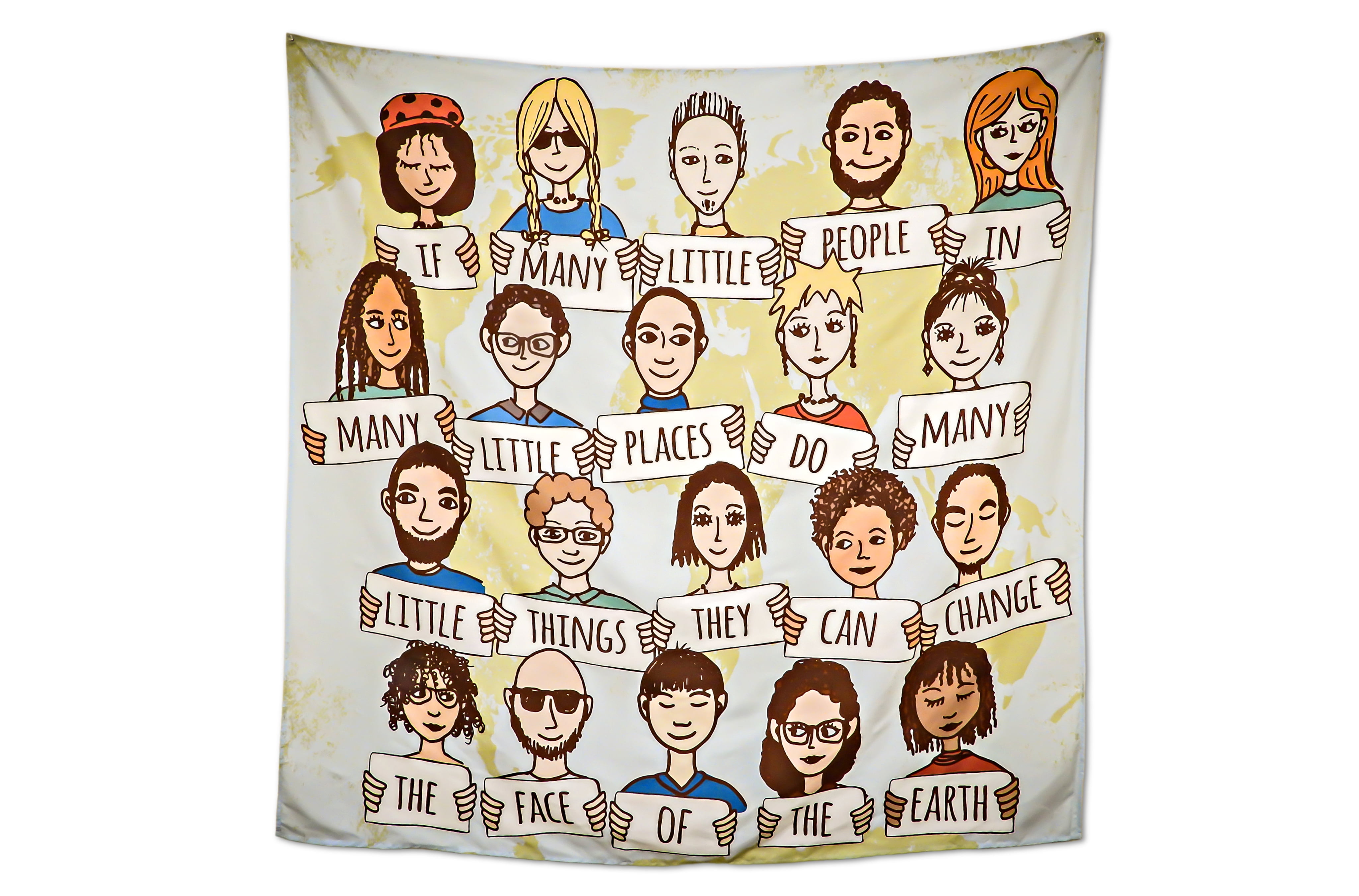 Diversity Culture Wall Hanging People of the World Tapestry School Office Classroom 