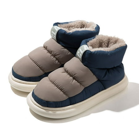 

2023 Winter Women Snow Boots Warm New Style Men s Cotton Slippers Indoor Outdoor High Top Plush Lining Shoes Drop Ship