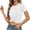 White, variant on Womens Short Sleeve Tops Cropped T Shirts Knotted Hem Top Casual Outfits In Spring Summer Tops L