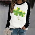 thumbnail image 2 of St. Patrick's Day Shirts for Women Crew Neck Casual Long Sleeve Patchwork Funny Printed Pullover Tops Sweatshirts(Black,XXL), 2 of 5
