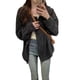 thumbnail image 4 of Chaqueta cárdigan de punto gris oscuro Retro de gama alta para mujer, suéter holgado de estilo perezoso, top de manga larga para otoño e invierno, 4 of 5
