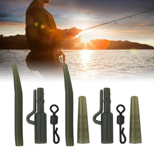 Cergrey Carp Fishing Safety Clip,Carp Fishing Tackle Tool,PVC Practical  Carp Fishing Kit Contains Sleeves Safety Clip Rings Pins Silicone Hose  Tackle