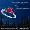 thumbnail image 2 of Gem Stone King 14K White Gold Red Ruby Engagement Ring for Women | 1.91 Cttw | Oval 8X6MM | Gemstone July Birthstone | Size 7, 2 of 6