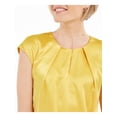 thumbnail image 3 of KASPER Womens Yellow Cap Sleeve Jewel Neck Peasant Top Size: M, 3 of 4