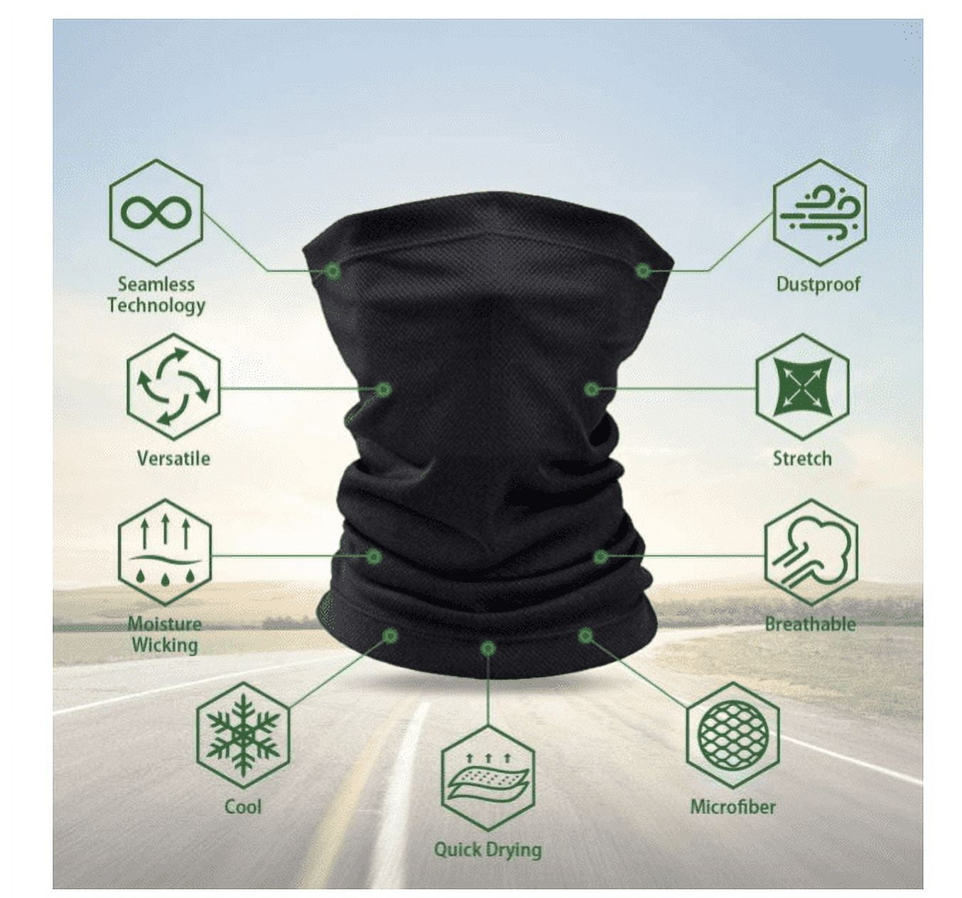 Neck Gaiter-Face Mask-Head Scarves-Headband-Flock Fish Design Green  Bandana-Quality Gift Headwear-Face Shield