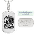 thumbnail image 2 of In Mighty Power Stainless Steel or 18k Gold Premium Swivel Dog Tag Keychain, 2 of 8