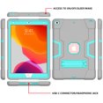 thumbnail image 2 of ELEHOLD Rugged Hybrid Case for iPad 9th/8th/7th 10.2"  2021/2020/2019, Tri-Layers Hard PC Soft Silicone Hidden Kickstand Anti-Scratch Shockproof Heavy Duty Case for Kids Men Women,Gray+Mint, 2 of 6