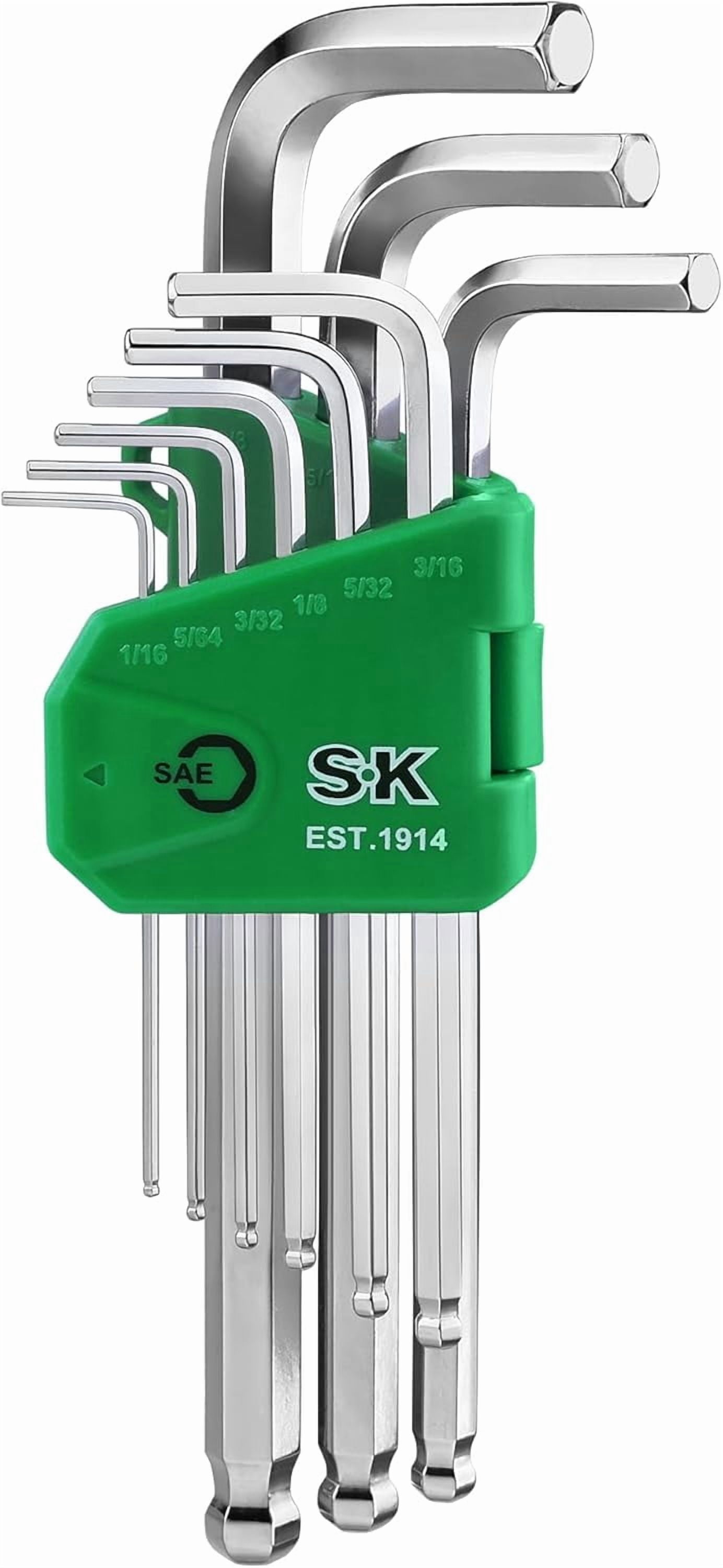 RGHJAR-9-Piece Allen Wrench Set, Hex Key Set, SAE Ball End Hex L-Key, S2 Steel