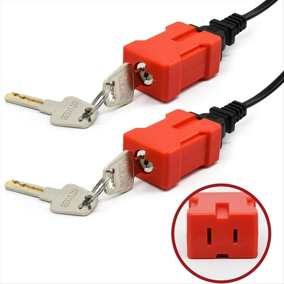 Plug Lock Electrical Cord Lockout Device 2 Pack Outlet Locking Safety Fits Shutdown Service