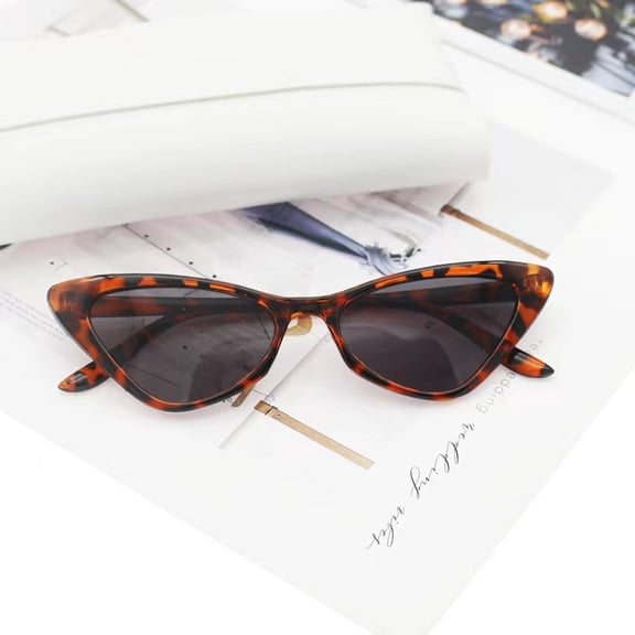 Cat's Eye Fashion Sunshade Sunglasses Retro Small Frame Simple Sports Sunglasses-Tortoiseshell Color