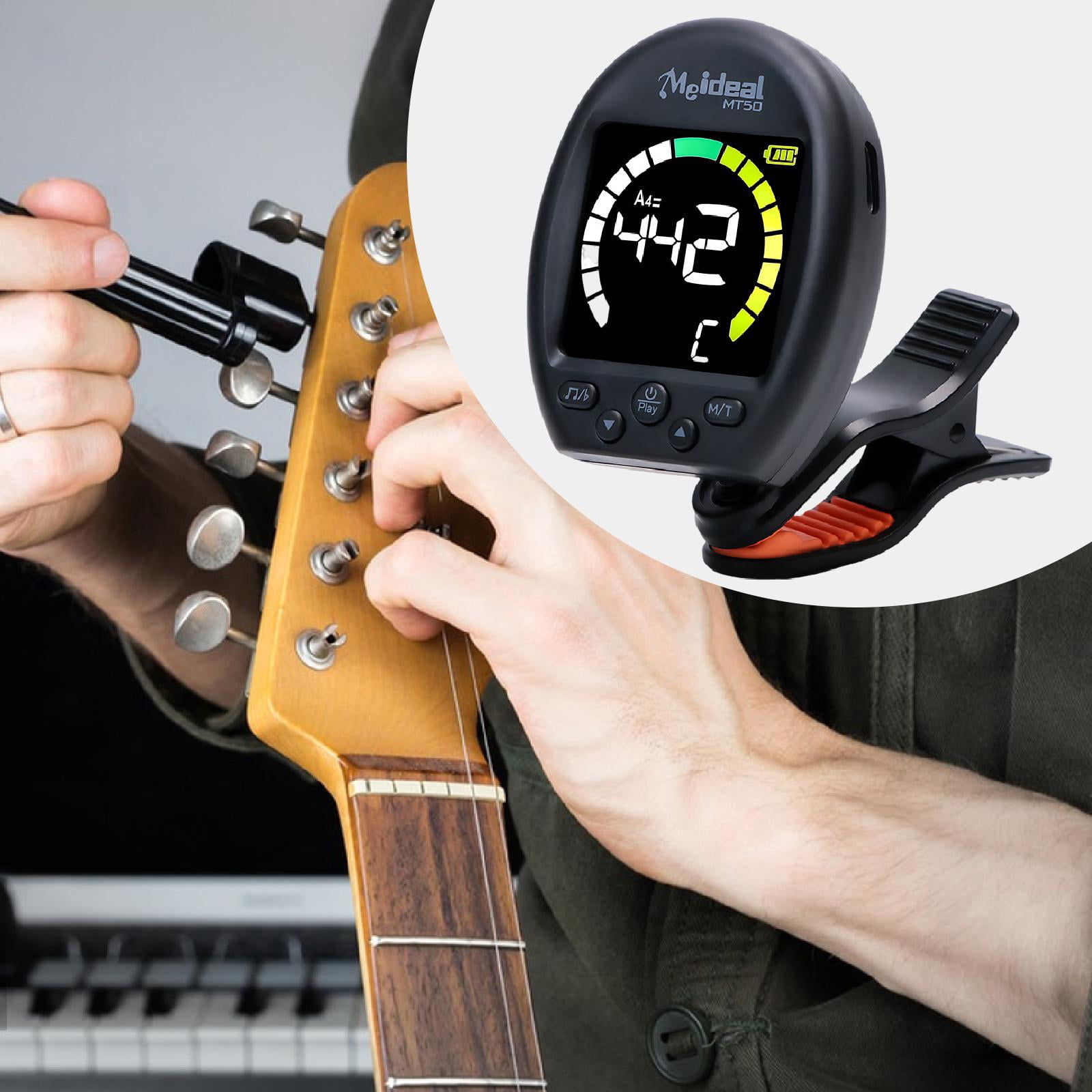 Guitar Tuner Violin Ukulele 360 Degree Rotating Function for Instrument Players and Students